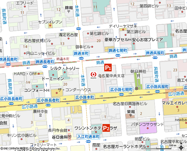 名古屋中央支店付近の地図